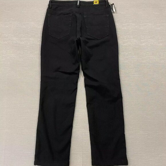 CAT Caterpillar Work Pants Mens 34 x 32 Black Canvas Fleece Lined Insulated - Picture 3 of 12